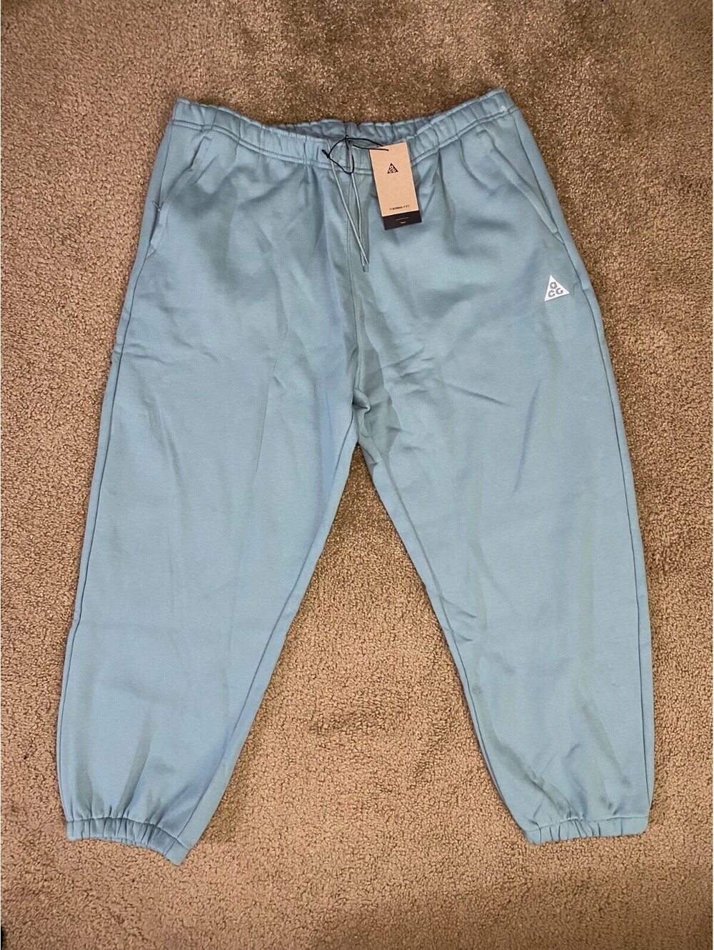 Nike ACG Sweatpants Mens 2XL Blue Fleece Lined Therma-FIT Loose Tapered Leg
